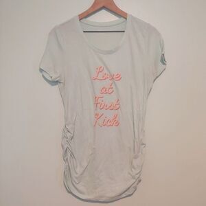Motherhood Maternity Love At First Kick T-Shirt Mint & Pink Size Medium